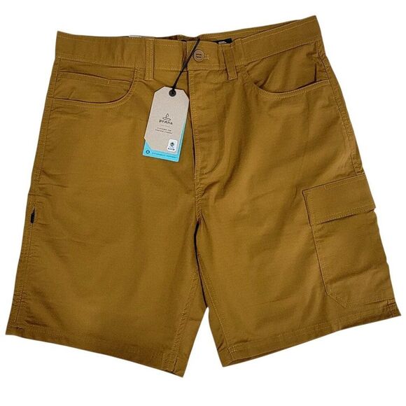 Prana Double Peak Shorts Men Size 32 Antique Bronze 8" Inseam Ripstop Hiking NEW - Picture 1 of 14
